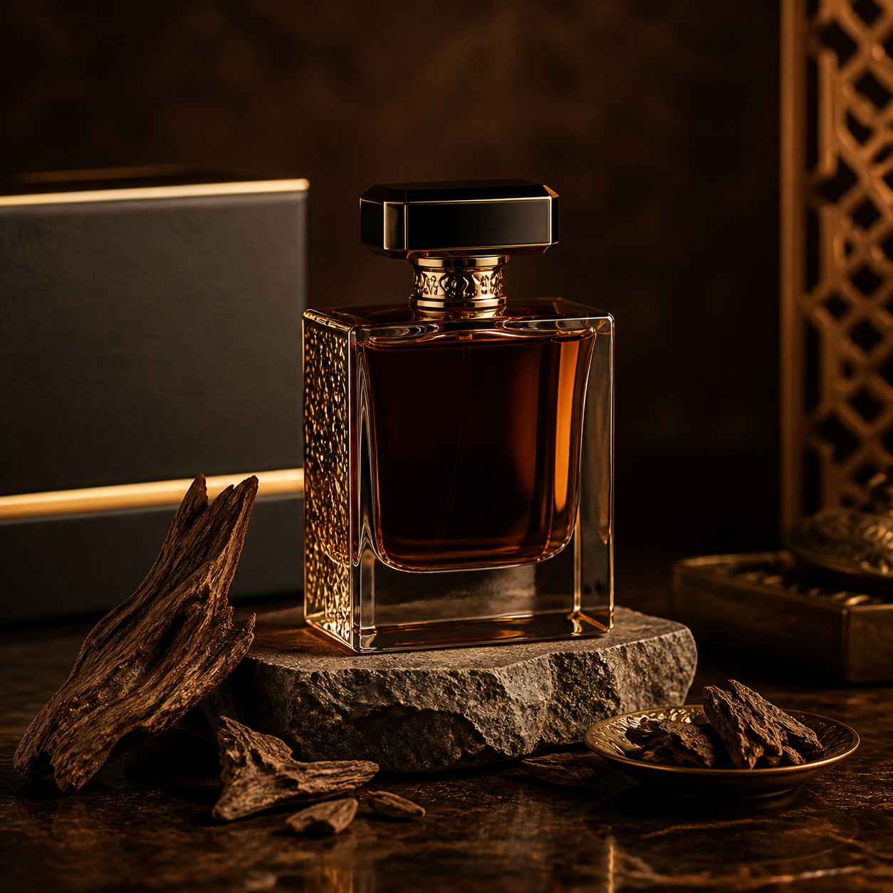 Bold oud fragrance for premium mens collection
